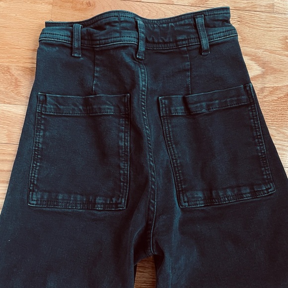 EUC Zara Marine Straight Black High Rise Wide Leg Jeans size 2 - Picture 9 of 12